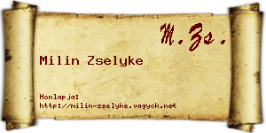 Milin Zselyke névjegykártya